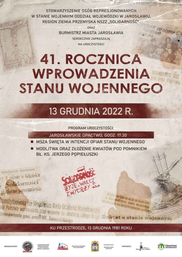 41 Rocznica Wprowadzenia Stanu Wojennego - obchody w Jarosławiu