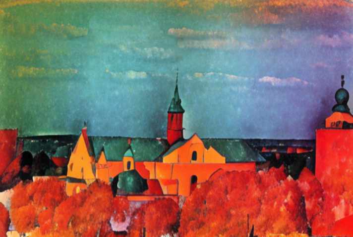 Widok na jarosławską farę - zdjęcie przerobione