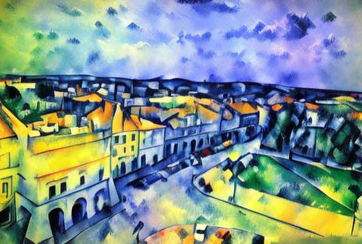 Widok na jarosławski rynek z wieży ratuszowej - zdjęcie przerobione