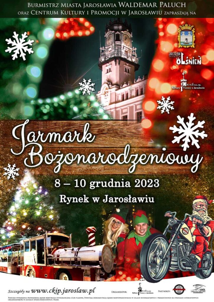Plakat Jarmarku Bożonarodzeniowego - Jarosław 8 -10 grudnia 2023