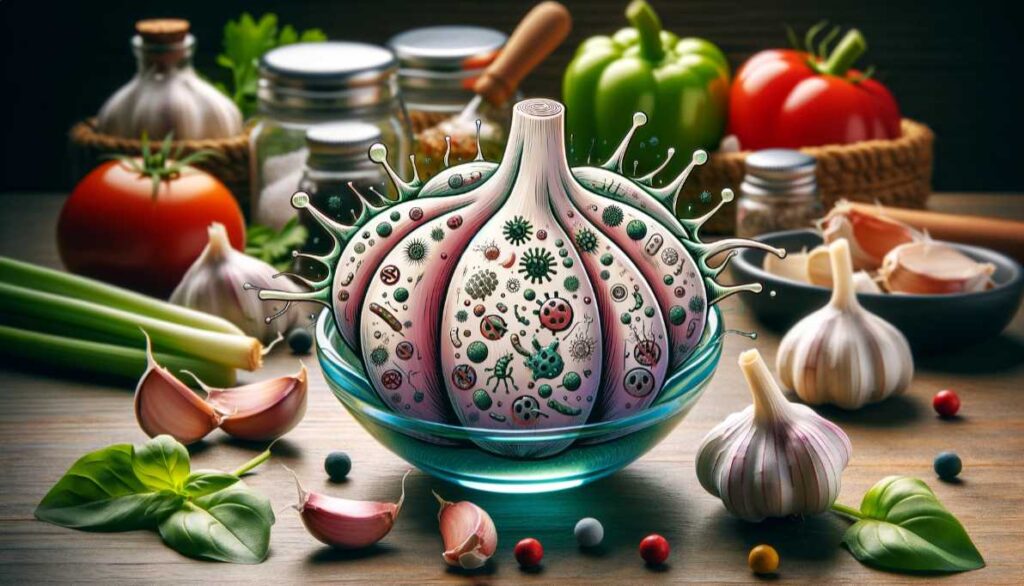 Czosnek pomagający w walce z bakteriami.