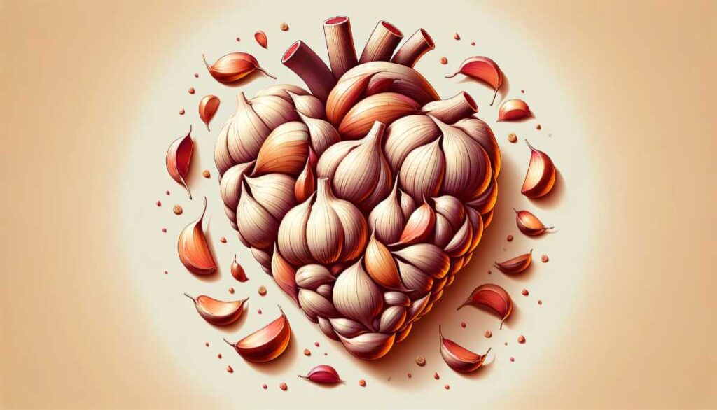 Czosnek ułożony w kształcie serca.