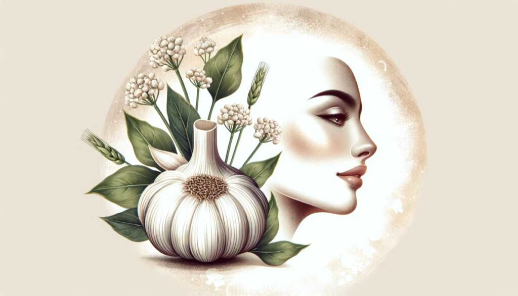 Czosnek w główce i kwinący.